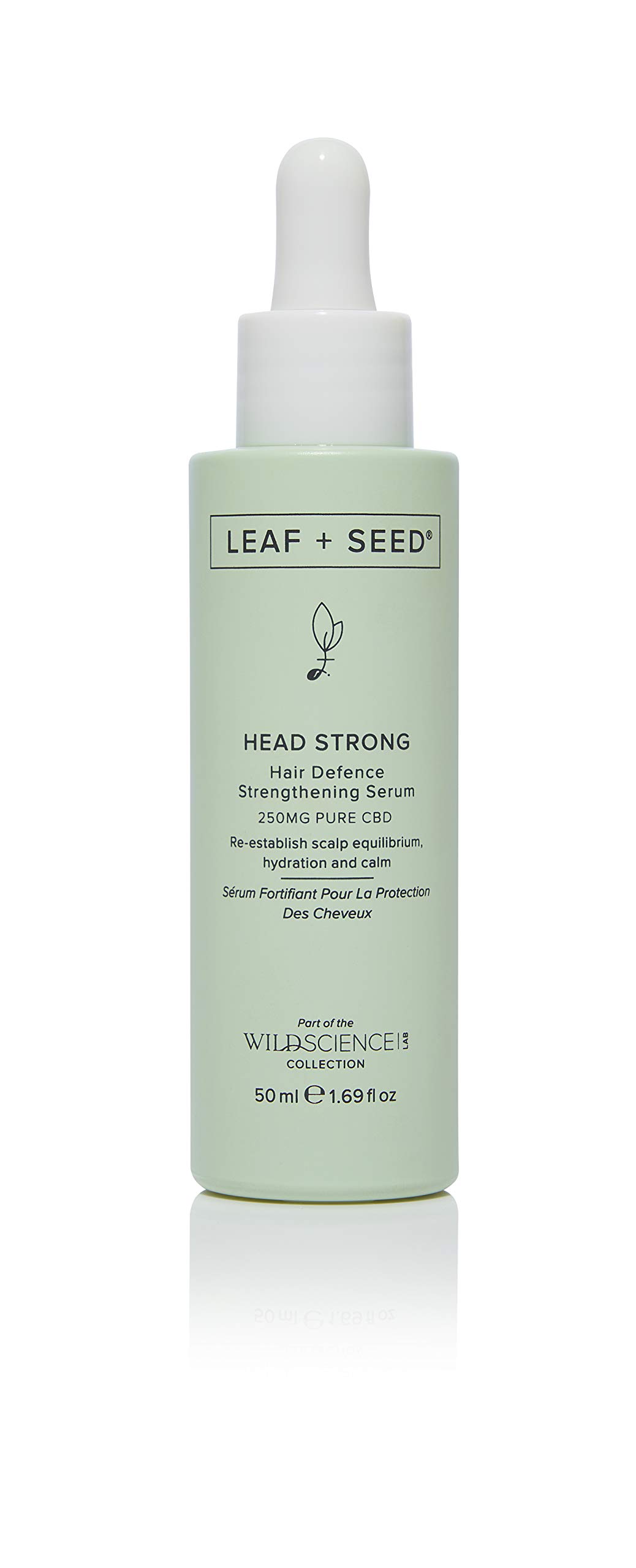 Wild Science Lab LEAF +SEED Head Strong Hair Defence Strengthening Natural Hair Serum, re-establish scalp equilibrium, hydration and calm, vegan, free from Sulphate, Silicone and Paraben 50ml