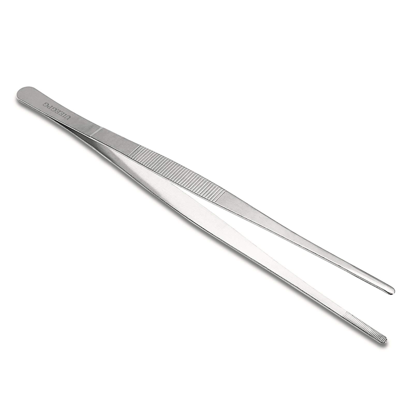 UIEEGPG 30cm / 12-Inch Long Stainless Steel Food Tongs Straight Tweezers Kitchen Tool