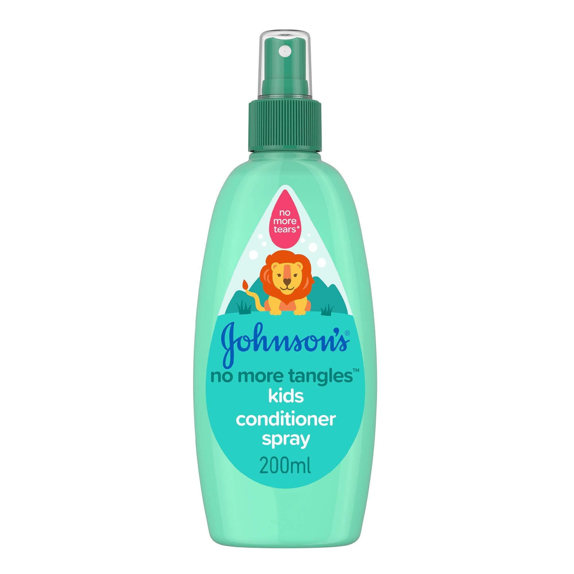 Johnson's Baby No More Tangles Kids Conditioner Spray (1 x 200 ml) - Leave in Conditioner Spray Formulated To Unlock Knots & Tangles, pH-Balanced and Hypoallergenic Hair Conditioner for Kids
