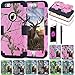 Hocase iPhone 6s Case, Camouflage Series, Durable Silicone Bumper and Hard Polycarbonate Shock & Scratch Resistant Case for Apple 4.7 inch iPhone 6s(2015) / iPhone 6(2014) - Pink+Black
