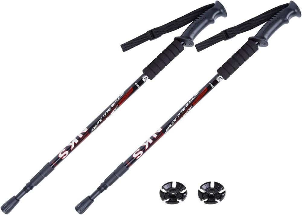 hikehobby Anti Shock Trekking Poles With Handle Black 2 Pack