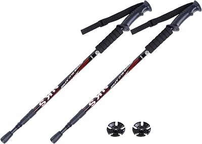 hikehobby Anti Shock Trekking Poles With Handle Black 2 Pack