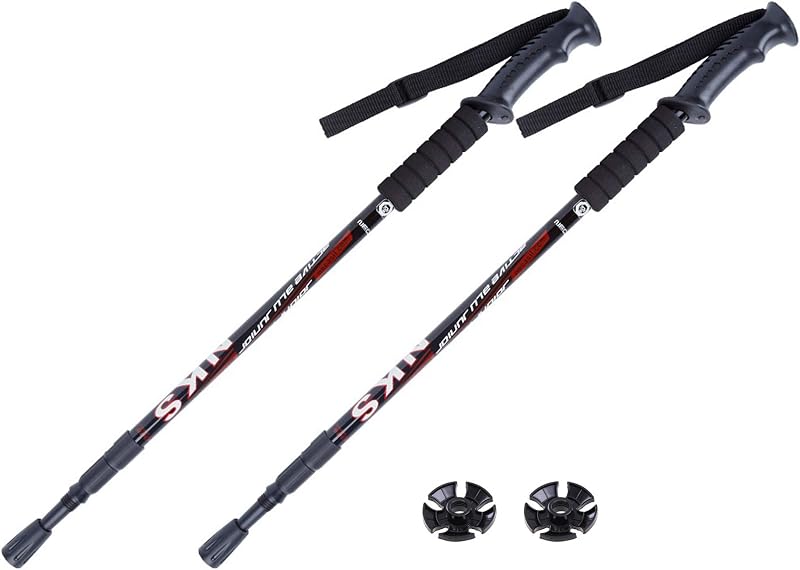hikehobby Anti Shock Trekking Poles With Handle Black 2 Pack