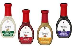 Skinnygirl Salad Dressing Variety Pack – 4×8 fl oz (237 mL) Bottles – Poppyseed, Honey Dijon, Balsamic & Raspberry – Fat‑Free