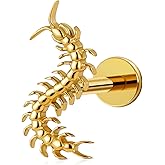 FINE4U - 16G 6mm 8mm ASTM F136 Titanium Cartilage Piercing Jewelry Stud for Tragus Helix Conch Flat