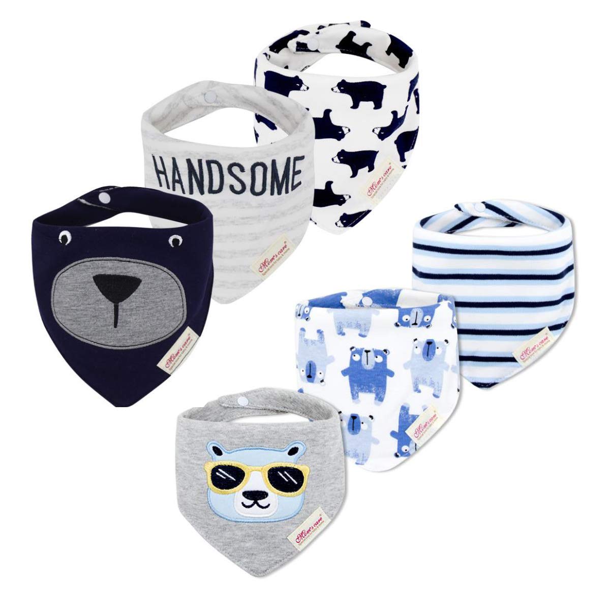 Casa Baby Dribble Bibs Toddler Lovely Drool Bibs for Drooling and Teething Boys Girls Casa 6 Pack Super Soft and Absorbent