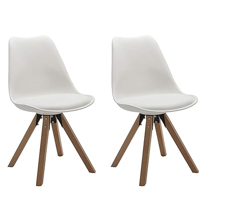 Color Blanco Conjunto de 4 sillas de comedor de plástico de diseño