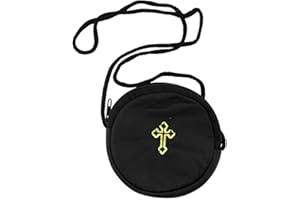 VILLAGE GIFT IMPORTERS 4" Black Round Burse | Perfect for Pyx Travel and Communions | Holds Most Single Pyxes | Christian Home Goods