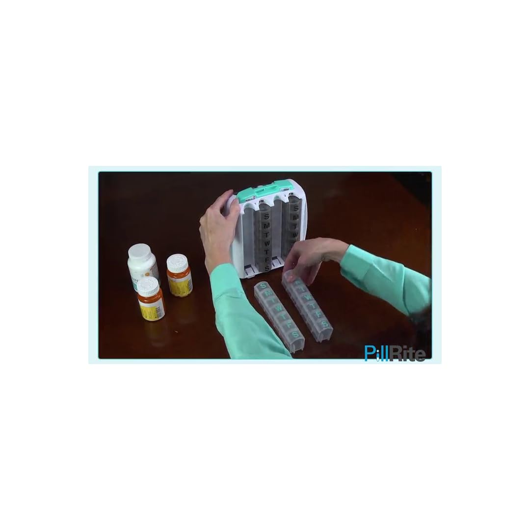 PillRite Medication and Supplement Pillbox Organizer, 3 ¾ in x 7 in