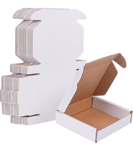 50 - 4x4x1 Small White Corrugated Cardboard Packaging Shipping Mailing Box Boxes