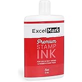 ExcelMark Self Inking Stamp Refill Ink - 2 oz. - Red Ink