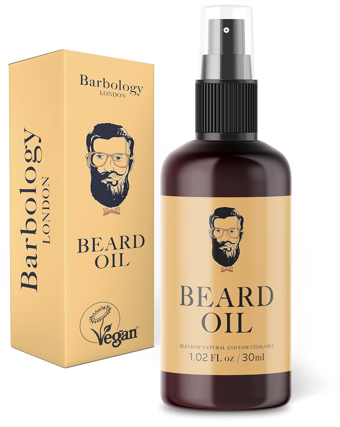 Barbology LONDON Beard and Face Oil Vegan Multi-Purpose Beard Oil for Eliminating Dandruff and Impurities in Hair, 30ml