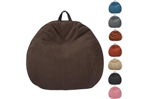 ZhenLives Bean Bag Chairs Cover (No Filler), Bean Bag Cover, Bean Bag for Kids, Adults, Teens-Large 36 x 45 inches Chocolate Bean Bag Chairs