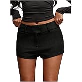 SweatyRocks Women's Y2K Going Out Shorts Zipper Low Waist Rave Mini Shorts Hot Pants