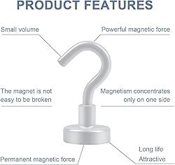 DIYMAG Magnetic Hooks, 30Lbs Strong Heavy Duty