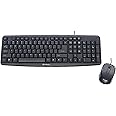 Verbatim Slimline Wired Keyboard and Mouse Combo USB Plug-and-Play Numeric Keypad Adjustable Tilt Legs Optical Corded Mouse Full-Size Computer Keyboard Compatible with PC, Laptop - FFP Packaging Black