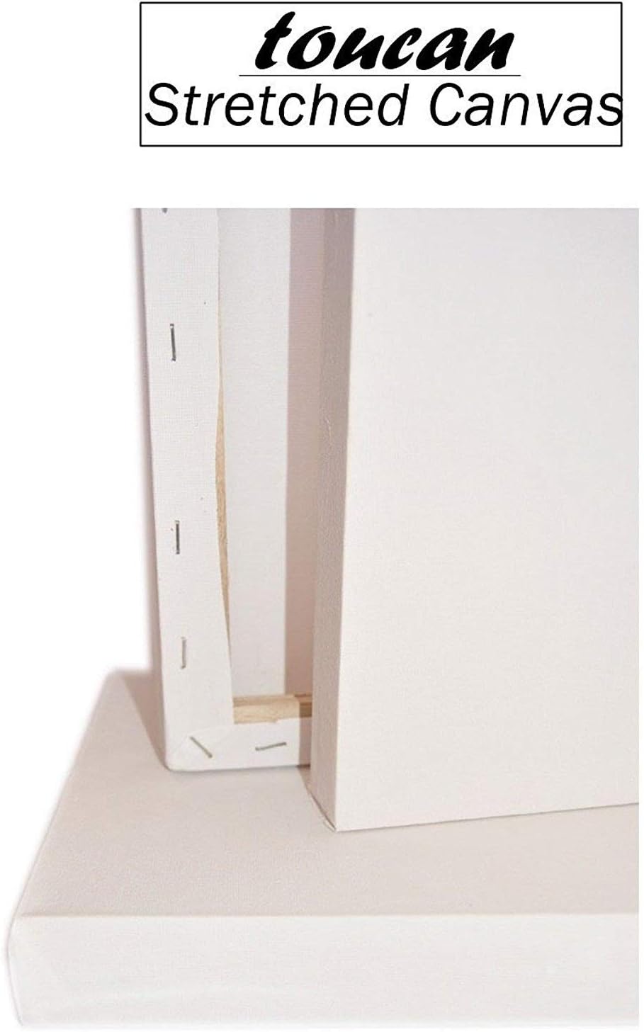 Toucan 280 GSM Acrylic Artist Premium Quality Pre-Stretched Canvas Frame Triple Gesso Primed Thin Edge 100 % Cotton White Professional Blank Canvases Box Framed All Sizes 18mm Depth. (10x10cm(4x4"))