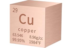 PFCKE Copper Cube Metal Density Cubes Pure Metal High Density Element Cube for Element Collections Lab Experiment Periodic Table Collection DIY Teacher Science Creative Gift（Copper，1 Inch）