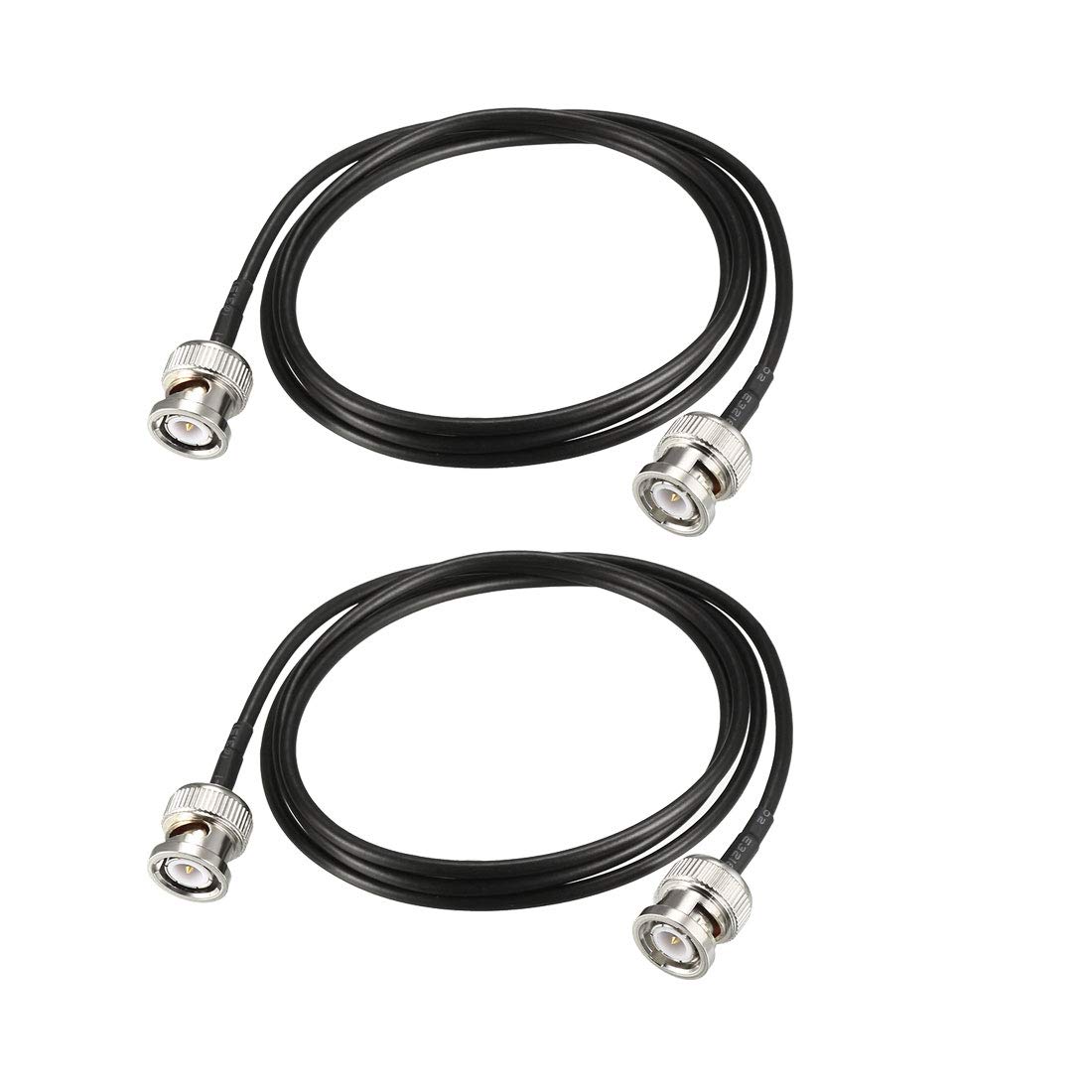 sourcing map BNC Male to Male Coaxial Jumper Cable 50 ohm 3 feet RG174 for Video Signals,CCTV,Camera 2pcs