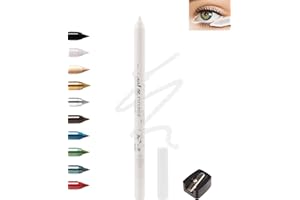 White Eyeliner For Waterline, Cream Gel Eyeliner Waterline Waterproof Smudge-Proof Eye Liner Pen, Safe for Sensitive Eyes, Ma