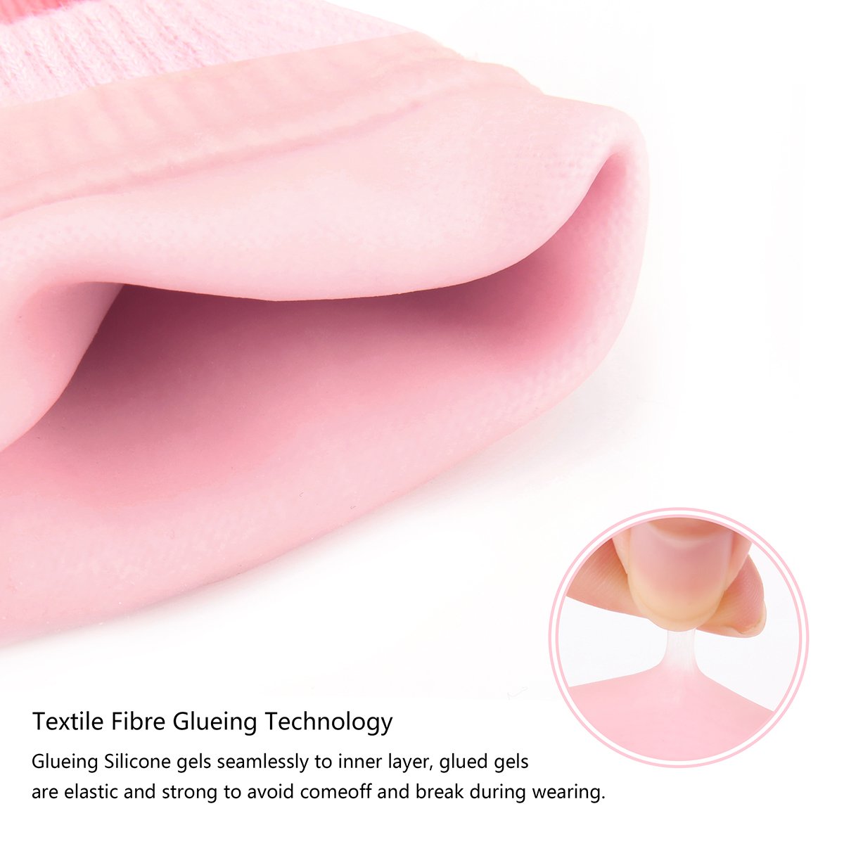 Moisturizing Socks and Gloves Set Soft Cotton with Thermoplastic Gel Repair and Heal Eczema Cracked Dry Skin, Gel Lining Infused with Essential Oils and Vitamins, Large Size for Women and Men -Pink : Beauty