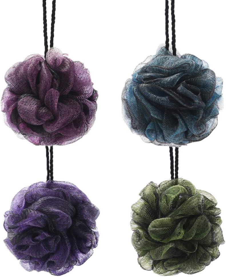 Mea Tira Shower Sponge Ball,4 PCS, Soft Mesh, Easy Body Exfoliating(Color 4 Mixed): Health & Personal Care