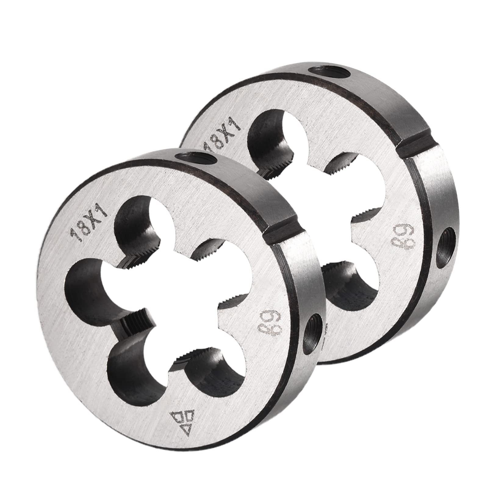 CoCud Round Threading Dies, 1/4-28 UNF Thread, 9SiCr Alloy Tool Steel Screw Milling Tools - (Applications: for Machine Thread Repair), 2-Pieces
