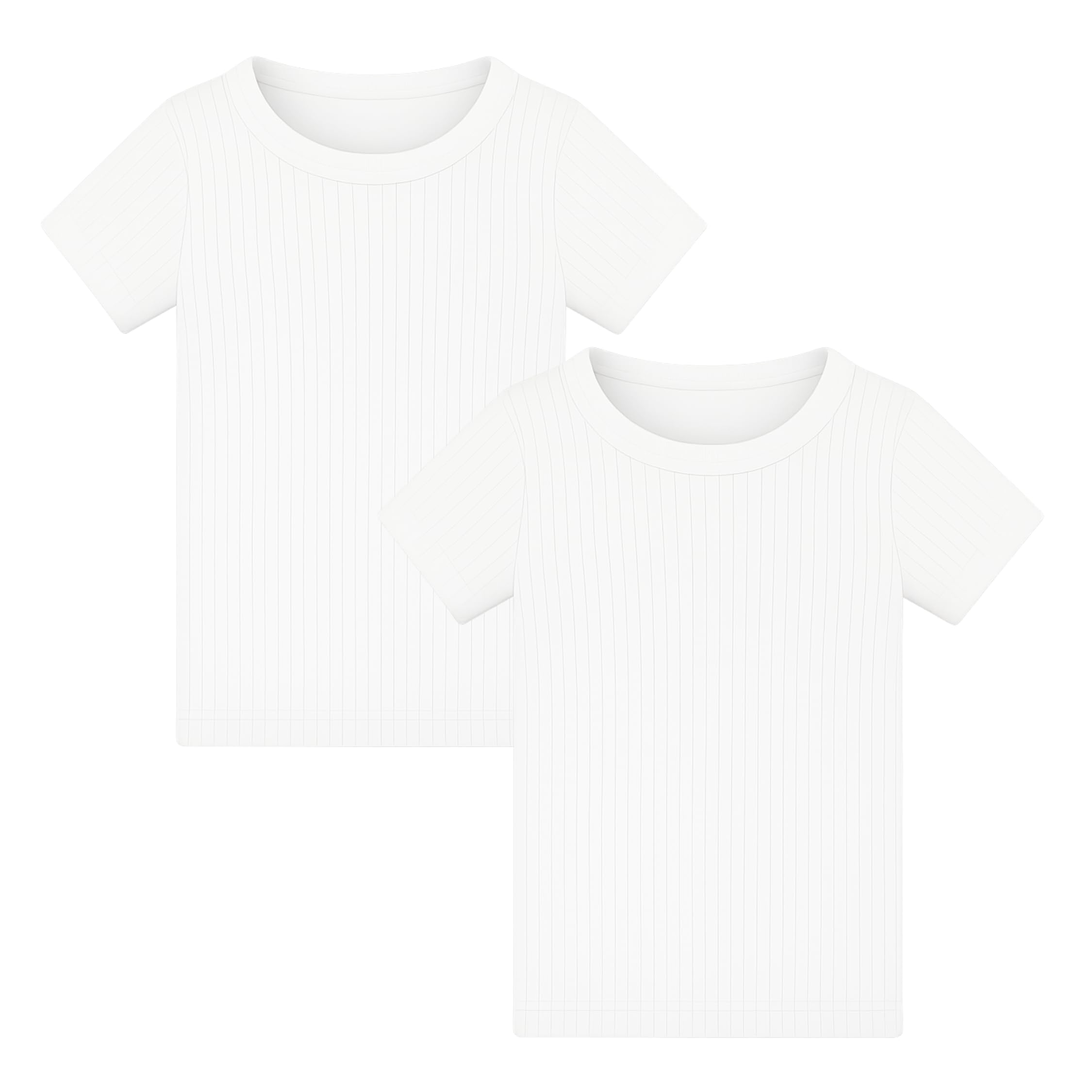 Adventure Togs Kids Thermal T Shirts - Boys and Girls Winter Base Layers, Short Sleeve Skins, 2 Pack White 6-8 Years