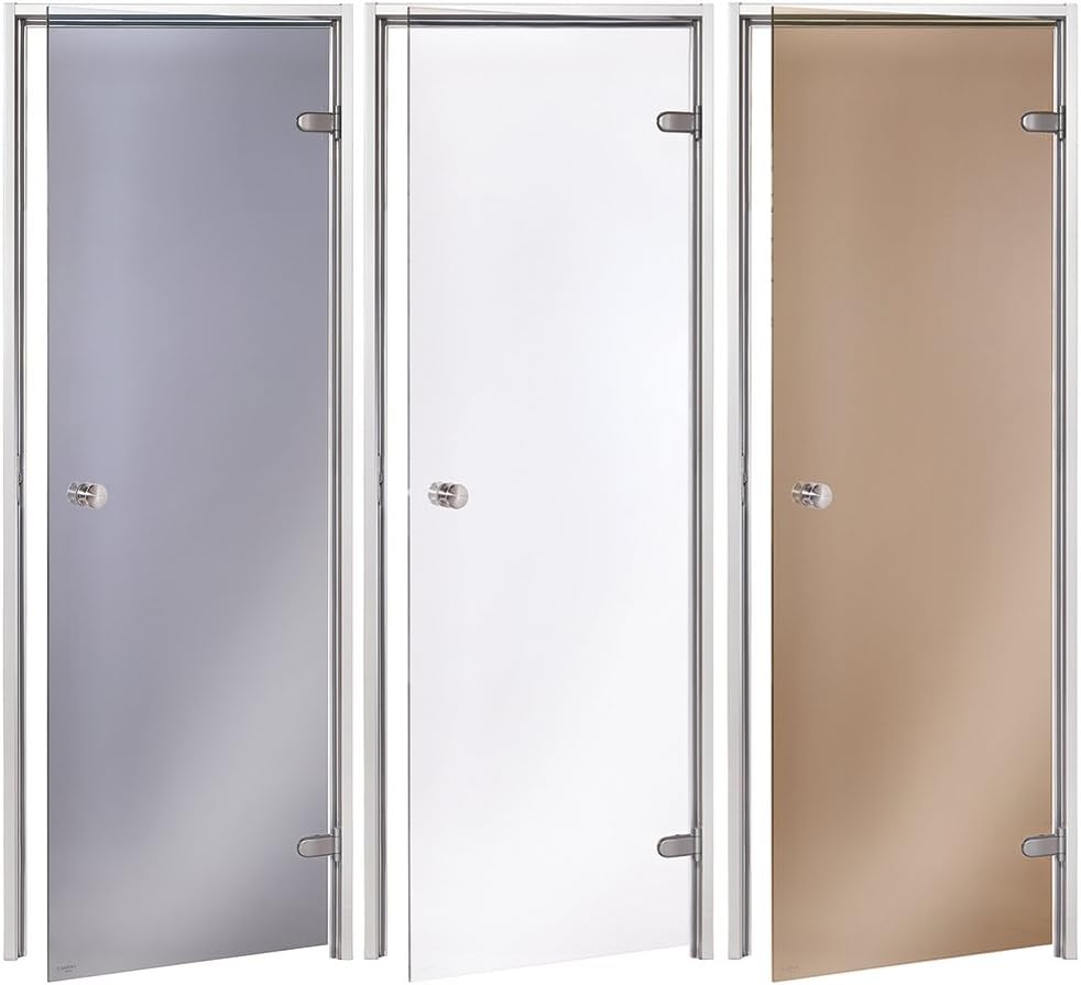 Porta Per Hammam Bronzo 60x190 Cm - Con Telaio In Alluminio E Vetro Resistente - Foto 6