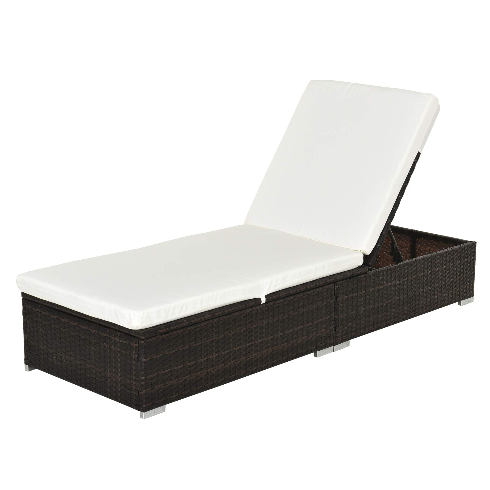 outsunny rattan sun lounger