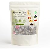 Kidney Support Ginseng Five Treasure Tea &ndash; Herbal Blend with Red Dates, Gogi, Ginseng &amp; Mulberry Herbal Teas | Caffeine-Free &amp; Individually Packaged (1pcs*15bags)