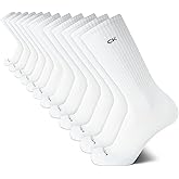 Calvin Klein Mens Crew Socks - 12 Pack Cushioned Breathable Athletic Performance Crew Socks for Men for Sports & Running