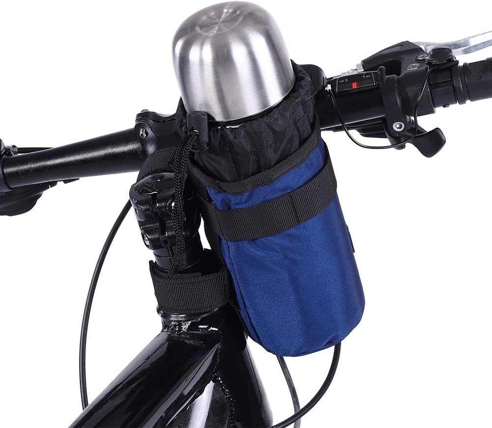 Fsskgx Bicycle Water Bottle Holder Bag - 750ml Bike Insulated Handlebar Cup Drink Holder (Dark Grey)