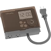TiFFCOFiO 20A Outdoor Digital Pool Timer Waterproof, Dial Programmable Method, 2FT Extension Cord, 2 Grounded Electrical Outlets for Lights, 6 Sets of Programs, 1.5HP, 2500W