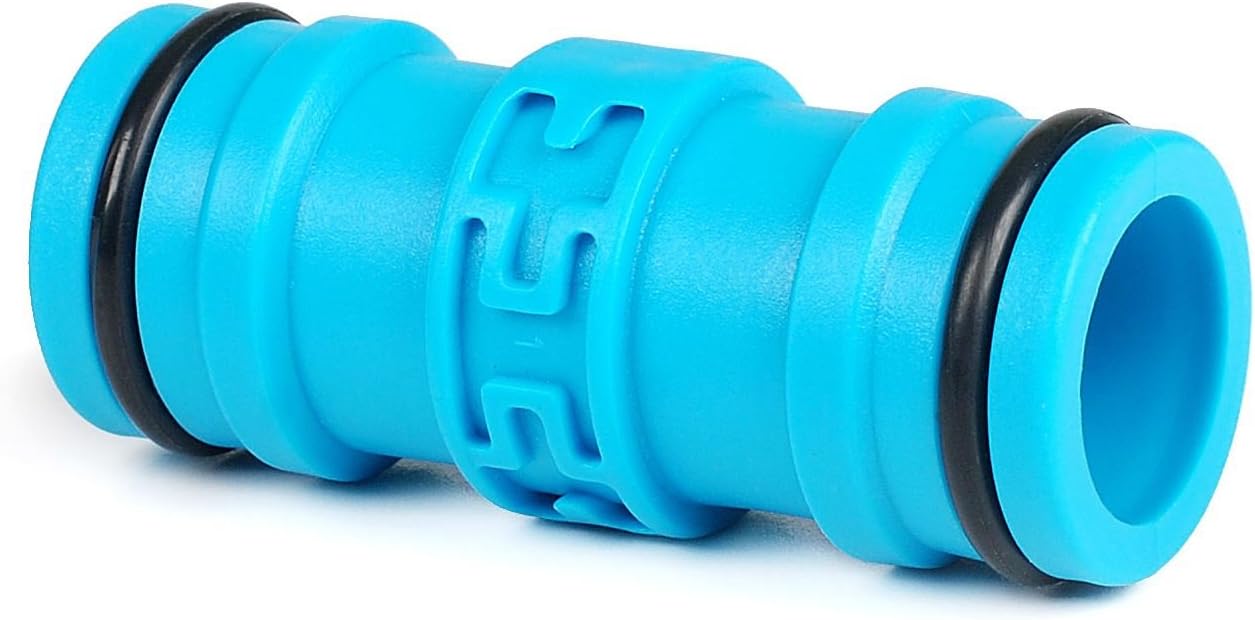 Quantum Garden 2-Way Double Male Connector, Blue, 1"
