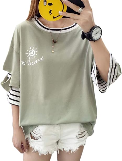 Amazon Bestmoodtシャツ レディース ゆったり ボーダー柄 ファッション 切り替え 半袖 軽い 快適 個性 Tシャツ クルーネック トップス 夏 Tシャツ カットソー 通販 Amazon Bestmoodtシャツ レディース ゆったり ボーダー柄 ファッション 切り替え 半袖 軽い 快適 個性 Tシャツ クルーネック トップス 夏 Tシャツ カットソー 通販