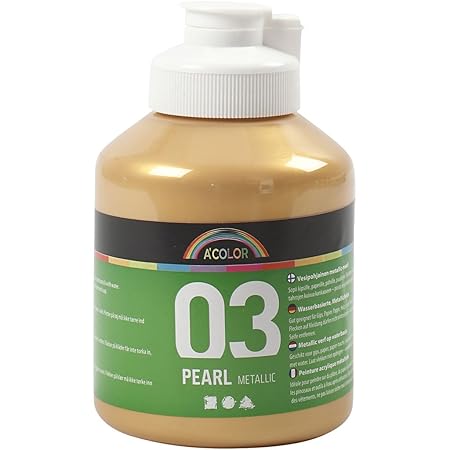 A-Color Acrylfarbe Gold Metallic 32228 von Creativ Company - Bastelfarbe Acrylfarbe für Airbrush und Acrylbilder. Inhalt 500 