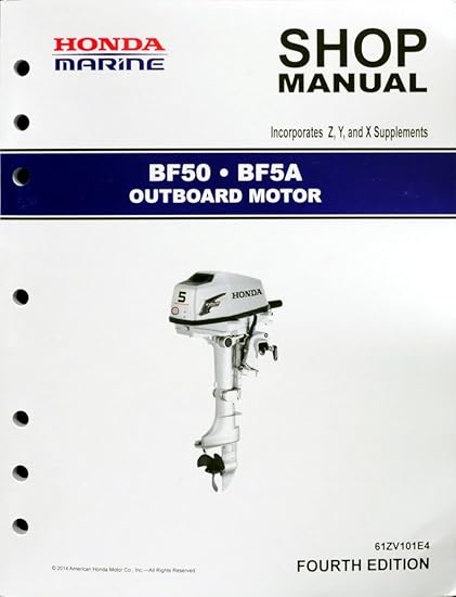 Honda Bf50 Bf5 Marine Outboard Service Repair Shop Manual Boat Engine Parts Amazon Canada