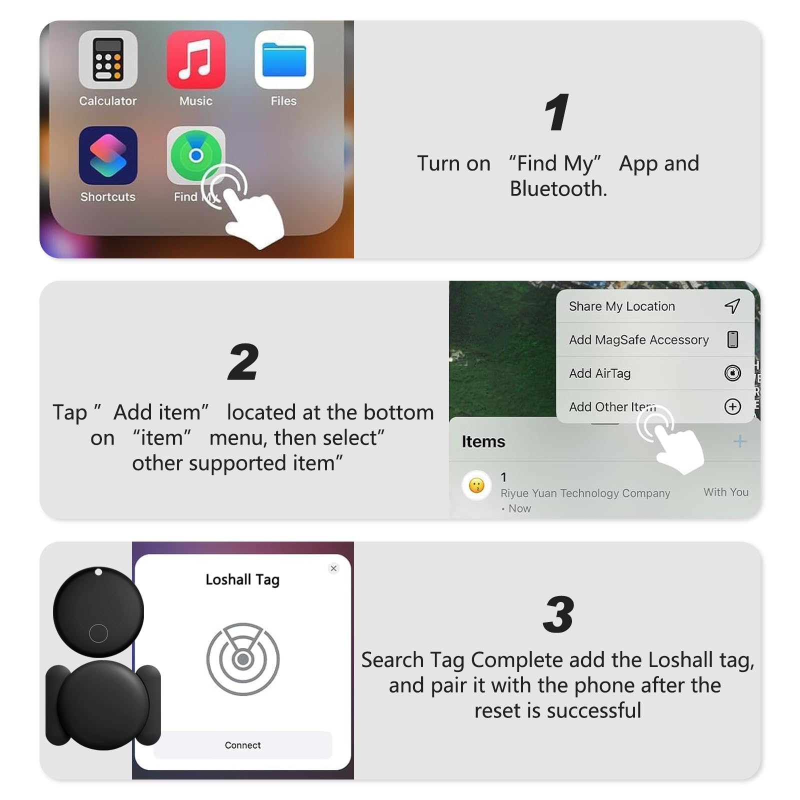 GPS Car Tracker 2025,Mini GPS Tracker for Vehicles,Hidden Real-timeTracking with Magnetic Case for Motorcycle/Truck,Work with Find My(iOS Only),No Subscription/No Monthly Fee/No SIM Card-Black