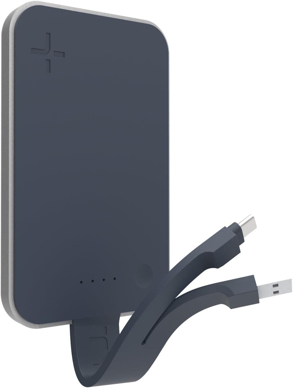 TYLT Flipcard Portable Power Pack: External Battery Phone Charger - 2.4A Output Power Bank - 5000mah Rechargeable Battery for iPhone & More - Built in Type C & USB Cable for Fast Charging - Blue