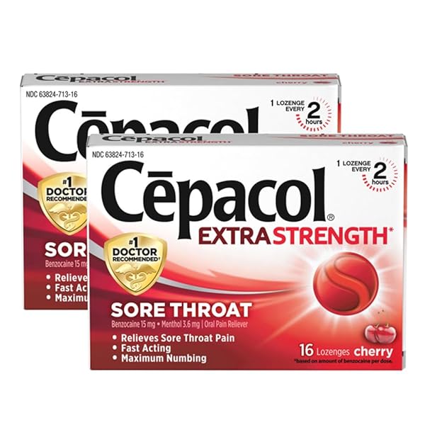 CEPACOL MAXIMUM STRENGTH THROAT DROP LOZENGES, CHERRY, 16 COUNT