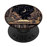 Moon Book Bookshelf Library Coffee Cup Star Stars