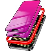 Heromiracle 2 Pack Privacy Screen Protector for iPhone 17 Pro Tempered Glass for iPhone17Pro True 25°Anti Spy Private Gradient Colorful Case Friendly (6.3 inch Pink)
