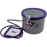 BVV 3 Gallon Wide Stainless Steel Vacuum Chamber with Reversible Silicone Gasket, Glycerin-Filled Gauge, 50-Micron Air Filter, Degassing Chamber with User-Friendly Connections - Made in USA