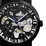 ESS Men's Black Stainless Steel Skeleton Automatic Mechanical Watch WM282