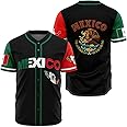 Men's Mexico Baseball Jersey, Eagle Mexico Baseball Button Down Jersey Shirts, Mexican Flag Baseball Jerseys Sports Shirt