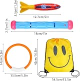 SULOLI Diving Pool Toys Set 5 Dive Sticks 4 Toypedo Bandits 4 Rings Kids view 2
