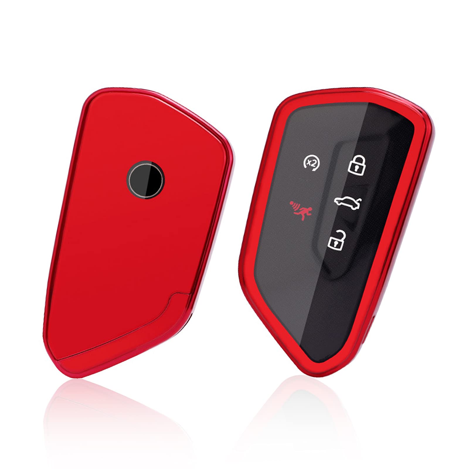 GAFAT Key Cover for 2020-2026 Golf 8 8.5 Tiguan 3/Seat Leon 4 Ateca/Formentor Terramar Tavascan Born/Octavia 4 Kodiaq ii Enyaq Elroq/ID3 ID4 ID7 Passαt B9 Multivan T7, TPU Silicone Key Case (Red)