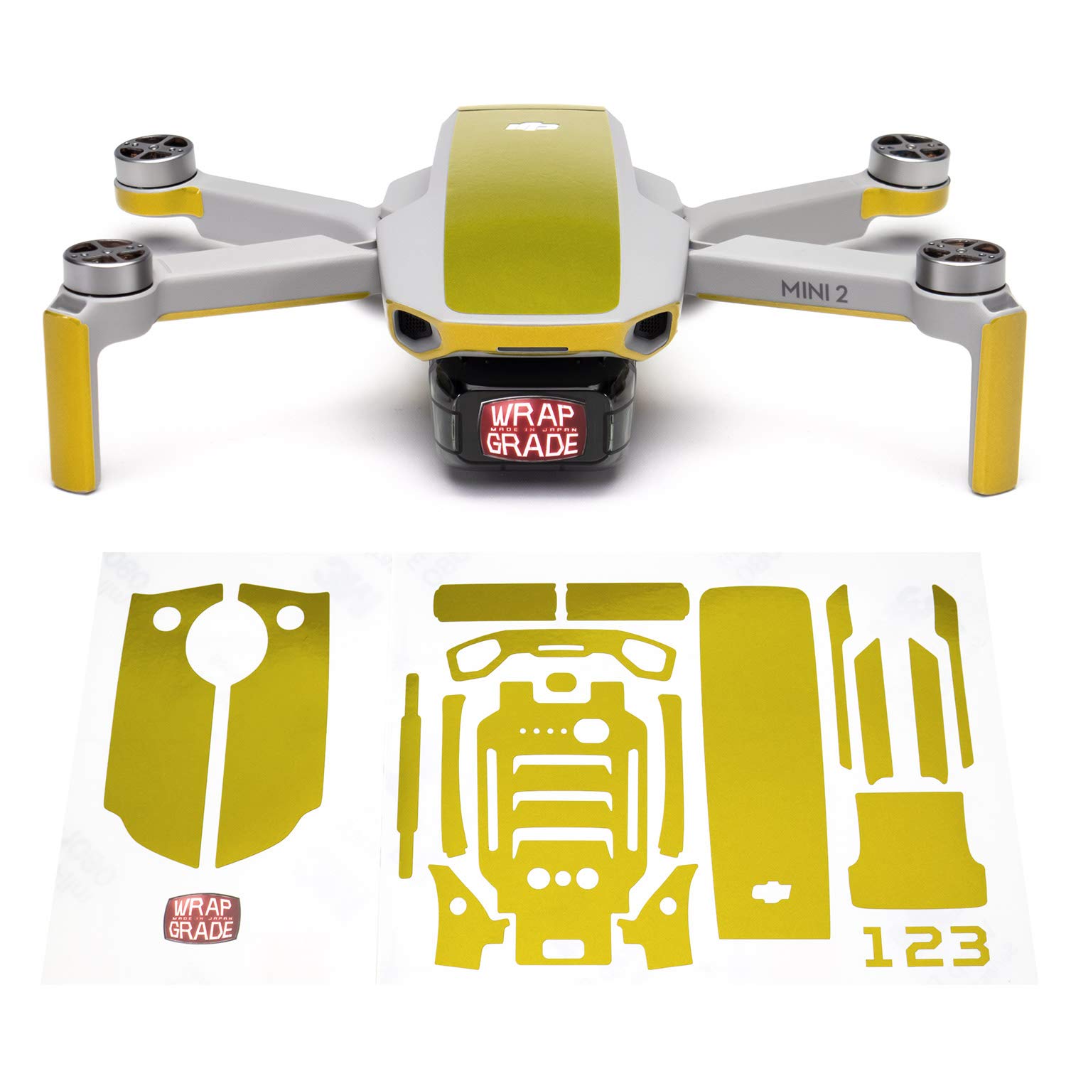 Wrapgrade Skin Compatible with DJI Mini 2 | Accent Color (LIMONCINO YELLOW)