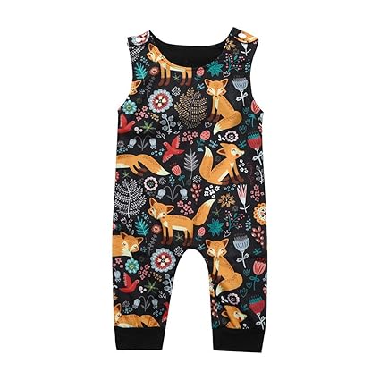 Covermason Babykleidung Säuglingsbaby Jungen Mädchen Strampler Sommer Ärmellos Overall Jumpsuit Karikatur Drucken Kleider …